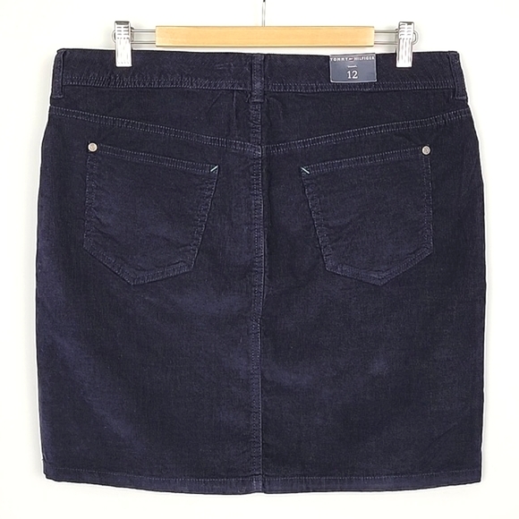 Tommy Hilfiger Women's Corduroy Mini Skirt Dark Navy Blue Size 12 - Picture 2 of 14